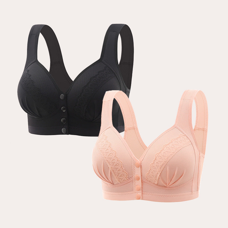 👙🎀【 1+1 gratis】🔥Vorne zu verschließender, atmungsaktiver, hautfreundlicher BH aus Baumwolle
