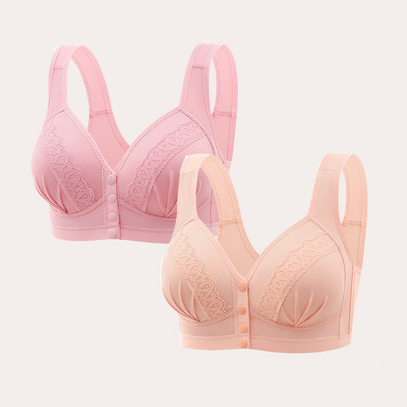 👙🎀【 1+1 gratis】🔥Vorne zu verschließender, atmungsaktiver, hautfreundlicher BH aus Baumwolle