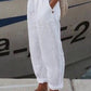 Pantaloni casual din in respirabili