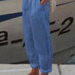 Pantaloni casual din in respirabili