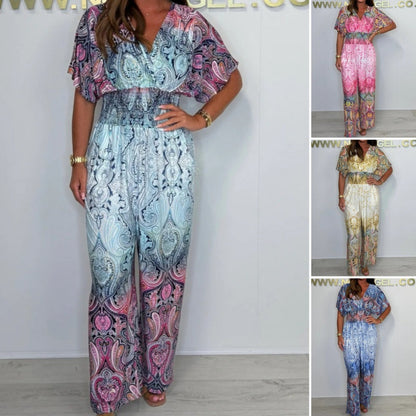 💃Femeii de moda vrac scurt maneca largă picior Jumpsuit