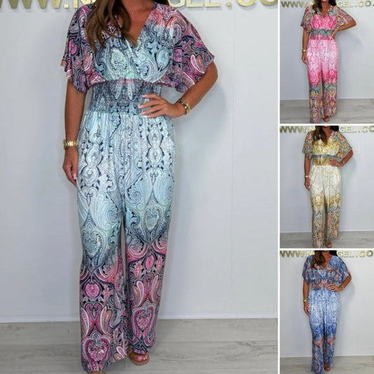 💃Femeii de moda vrac scurt maneca largă picior Jumpsuit