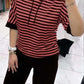 🔥 Top cu dungi casual pentru femei și set de pantaloni solizi