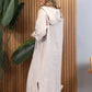 Rochie maxi cu glugă cu mânecă lungă și fantă de culoare solidă pentru femei