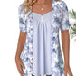💖Top neregulat floral patchwork pentru femei