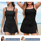 Costume de baie tankini vintage din două piese pentru femei, cu control al abdomenului