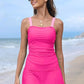 Costume de baie tankini vintage din două piese pentru femei, cu control al abdomenului