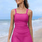 Costume de baie tankini vintage din două piese pentru femei, cu control al abdomenului