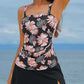 Costume de baie tankini vintage din două piese pentru femei, cu control al abdomenului
