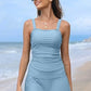 Costume de baie tankini vintage din două piese pentru femei, cu control al abdomenului