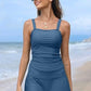 Costume de baie tankini vintage din două piese pentru femei, cu control al abdomenului