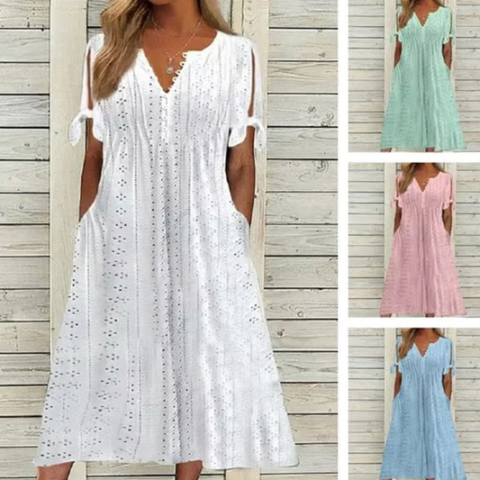 Rochie elegantă de damă cu decolteu ascuțit