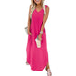 👗Rochie lungă de plajă imprimată fără mâneci, lejeră