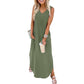 👗Rochie lungă de plajă imprimată fără mâneci, lejeră