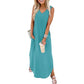 👗Rochie lungă de plajă imprimată fără mâneci, lejeră