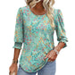 🌞 Bluze casual cu mânecă 3/4 pentru femei cu manșete adunate