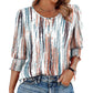 🌞 Bluze casual cu mânecă 3/4 pentru femei cu manșete adunate