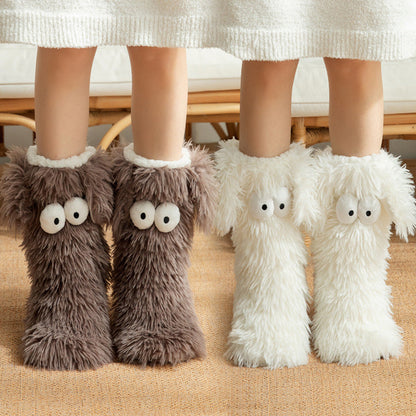 LETZTER TAG DES SALE – 50 % RABATT⚡ÜBER 50.000 VERKAUFT💕Plüsch-Hausschuhe für Damen, Socken, Bodensocken, Winter, für zu Hause, dick, mit Fleece gefüttert, rutschfest, Plüsch-Schneesocken für Erwachsene, Schuhüberzüge