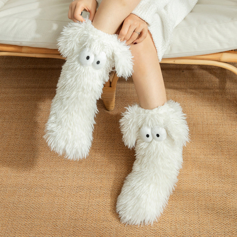 LETZTER TAG DES SALE – 50 % RABATT⚡ÜBER 50.000 VERKAUFT💕Plüsch-Hausschuhe für Damen, Socken, Bodensocken, Winter, für zu Hause, dick, mit Fleece gefüttert, rutschfest, Plüsch-Schneesocken für Erwachsene, Schuhüberzüge