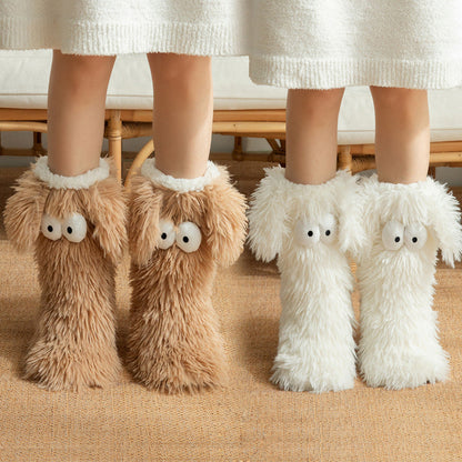 LETZTER TAG DES SALE – 50 % RABATT⚡ÜBER 50.000 VERKAUFT💕Plüsch-Hausschuhe für Damen, Socken, Bodensocken, Winter, für zu Hause, dick, mit Fleece gefüttert, rutschfest, Plüsch-Schneesocken für Erwachsene, Schuhüberzüge