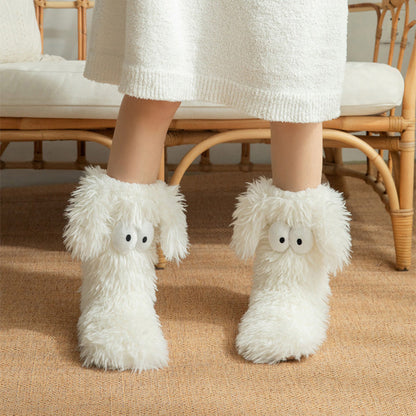 LETZTER TAG DES SALE – 50 % RABATT⚡ÜBER 50.000 VERKAUFT💕Plüsch-Hausschuhe für Damen, Socken, Bodensocken, Winter, für zu Hause, dick, mit Fleece gefüttert, rutschfest, Plüsch-Schneesocken für Erwachsene, Schuhüberzüge