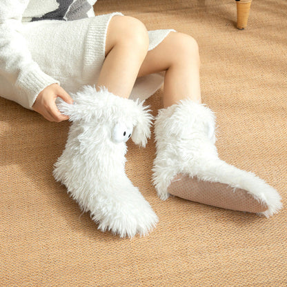 LETZTER TAG DES SALE – 50 % RABATT⚡ÜBER 50.000 VERKAUFT💕Plüsch-Hausschuhe für Damen, Socken, Bodensocken, Winter, für zu Hause, dick, mit Fleece gefüttert, rutschfest, Plüsch-Schneesocken für Erwachsene, Schuhüberzüge