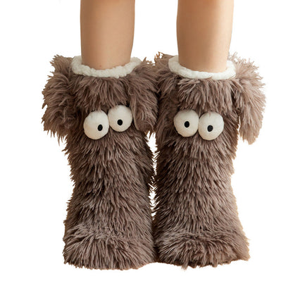 LETZTER TAG DES SALE – 50 % RABATT⚡ÜBER 50.000 VERKAUFT💕Plüsch-Hausschuhe für Damen, Socken, Bodensocken, Winter, für zu Hause, dick, mit Fleece gefüttert, rutschfest, Plüsch-Schneesocken für Erwachsene, Schuhüberzüge