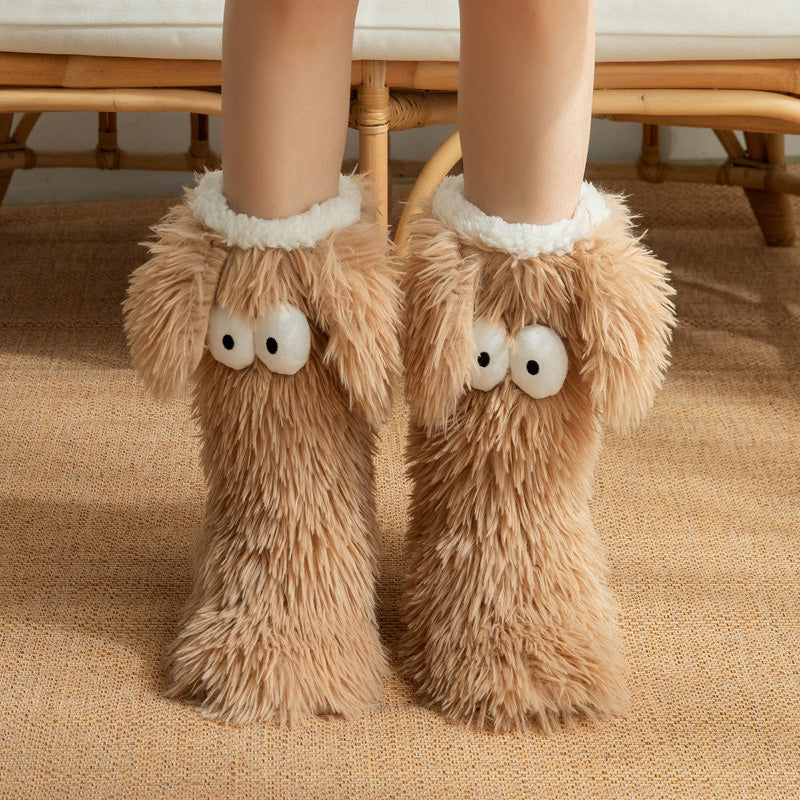 LETZTER TAG DES SALE – 50 % RABATT⚡ÜBER 50.000 VERKAUFT💕Plüsch-Hausschuhe für Damen, Socken, Bodensocken, Winter, für zu Hause, dick, mit Fleece gefüttert, rutschfest, Plüsch-Schneesocken für Erwachsene, Schuhüberzüge