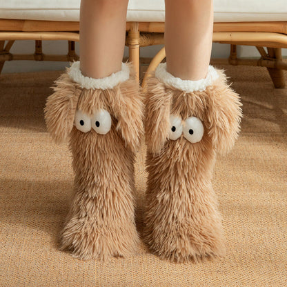 LETZTER TAG DES SALE – 50 % RABATT⚡ÜBER 50.000 VERKAUFT💕Plüsch-Hausschuhe für Damen, Socken, Bodensocken, Winter, für zu Hause, dick, mit Fleece gefüttert, rutschfest, Plüsch-Schneesocken für Erwachsene, Schuhüberzüge