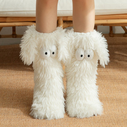 LETZTER TAG DES SALE – 50 % RABATT⚡ÜBER 50.000 VERKAUFT💕Plüsch-Hausschuhe für Damen, Socken, Bodensocken, Winter, für zu Hause, dick, mit Fleece gefüttert, rutschfest, Plüsch-Schneesocken für Erwachsene, Schuhüberzüge