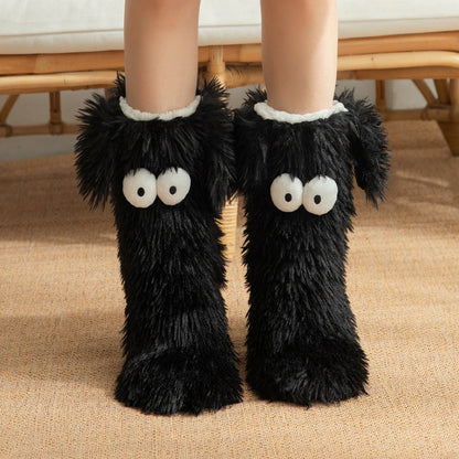 LETZTER TAG DES SALE – 50 % RABATT⚡ÜBER 50.000 VERKAUFT💕Plüsch-Hausschuhe für Damen, Socken, Bodensocken, Winter, für zu Hause, dick, mit Fleece gefüttert, rutschfest, Plüsch-Schneesocken für Erwachsene, Schuhüberzüge