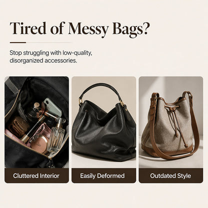 👜 ✨ Damen Bucket Bag – Kompakt, Kordelzugverschluss & vielseitiger Stil – Perfekt für mühelos elegante Looks von Tag bis Nacht 🌙