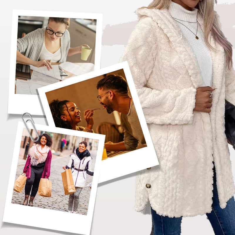 💎❄️ Neu im Trend: Damen-Jacke mit Rautenstruktur und Kapuze – Flauschige Wärme, lässige Passform & stilvolle Winter-Optik 🧥