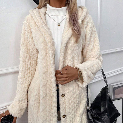 💎❄️ Neu im Trend: Damen-Jacke mit Rautenstruktur und Kapuze – Flauschige Wärme, lässige Passform & stilvolle Winter-Optik 🧥