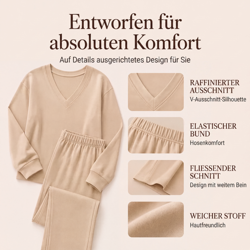 ✨Neu Eingetroffen! Schulterfreies Sweatshirt- und Hose-Set für Damen