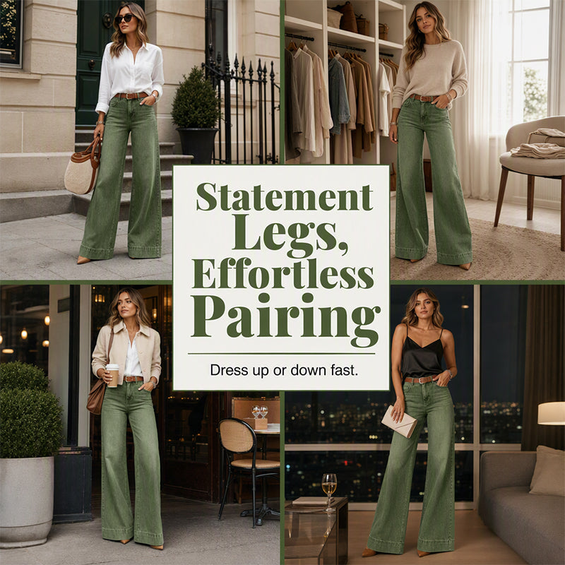 ✨Begrenzter Vorrat verfügbar, nicht verpassen!🔥🔥Beinverlängernde Wide-Leg Jeans