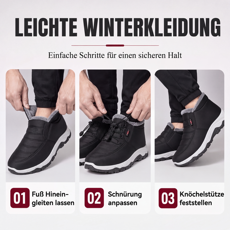 👢 Warme Füße ohne lästiges Schnüren – Winter-Slip-On Boots mit Plüschfutter