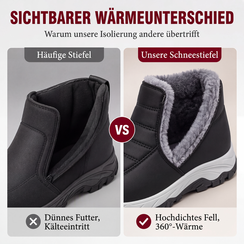 👢 Warme Füße ohne lästiges Schnüren – Winter-Slip-On Boots mit Plüschfutter