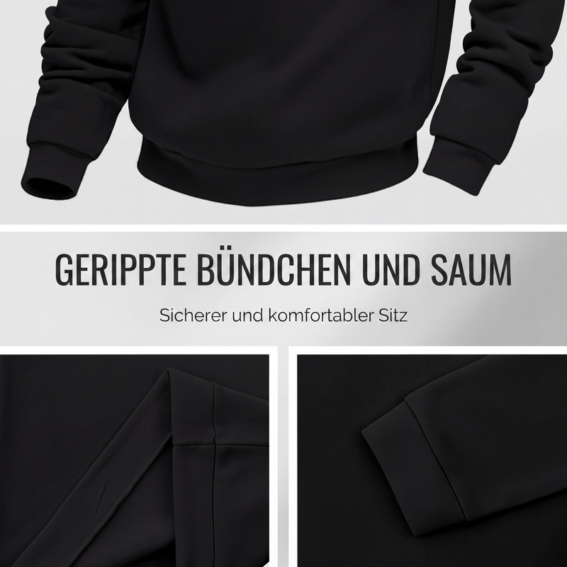 Herren-Troyer mit Stehkragen und gerippten Bündchen
