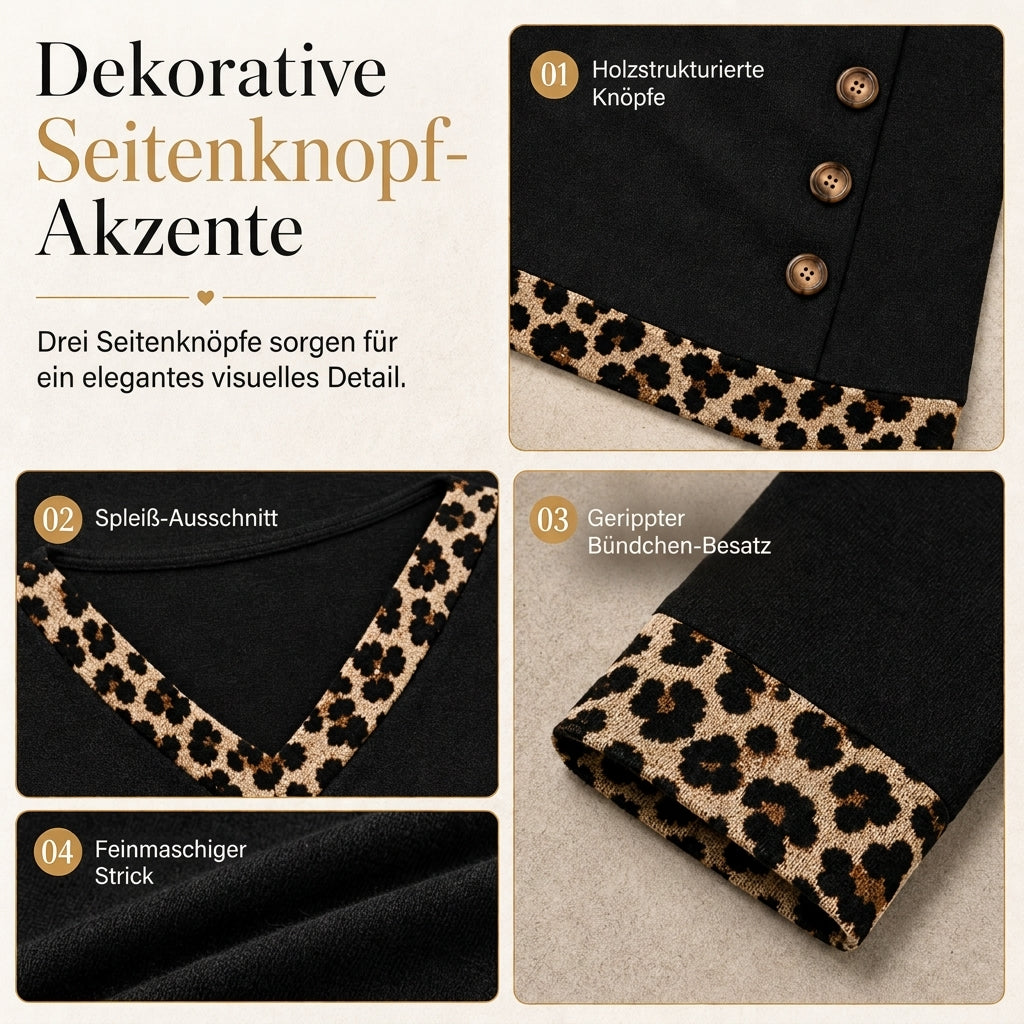🛍️✨Langärmliges Strickoberteil mit V-Ausschnitt für Damen