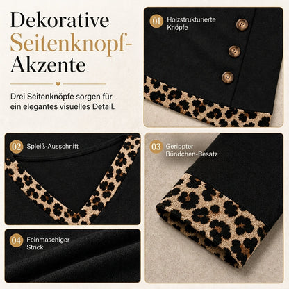 🛍️✨Langärmliges Strickoberteil mit V-Ausschnitt für Damen