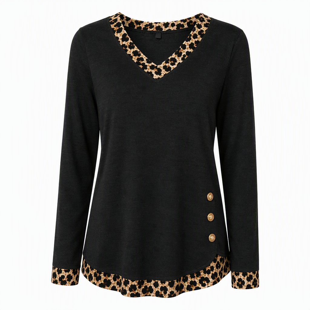 🛍️✨Langärmliges Strickoberteil mit V-Ausschnitt für Damen
