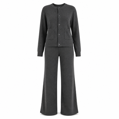 📢📢50%Rabatt!!!🎉✨Legeres zweiteiliges Strickset für Damen: Strickcardigan und Weite-Hose