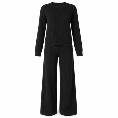 📢📢50%Rabatt!!!🎉✨Legeres zweiteiliges Strickset für Damen: Strickcardigan und Weite-Hose