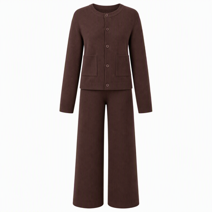 📢📢50%Rabatt!!!🎉✨Legeres zweiteiliges Strickset für Damen: Strickcardigan und Weite-Hose