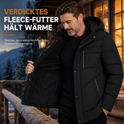 👍👍Der niedrigste Preis, aber die beste Qualität!✨ Holen Sie sich jetzt! Herren-Wintermantel mit Fleecefutter und abnehmbarer Kapuze