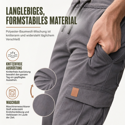 Qualität überzeugt! Cargo-Jogginghose für Herren, unifarben, im lässigen Stil