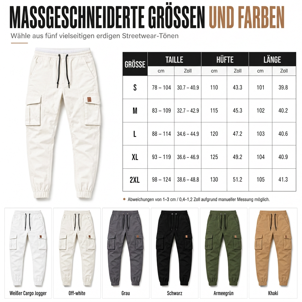 Qualität überzeugt! Cargo-Jogginghose für Herren, unifarben, im lässigen Stil