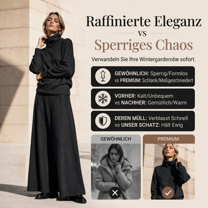 🛍️✨Damen-Set aus Rollkragenoberteil und Maxirock