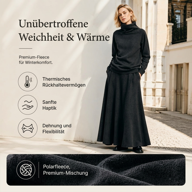 🛍️✨Damen-Set aus Rollkragenoberteil und Maxirock